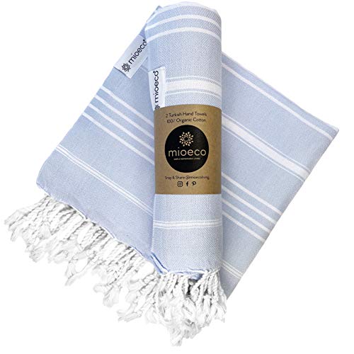 MioEco Blue Haze Cotton Turkish Hand Towel, Dish Towel & Kitchen Towel