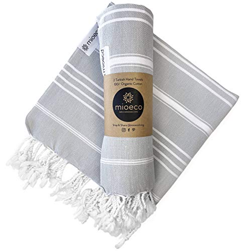 MioEco Harbor Grey Cotton Turkish Hand Towel, Dish Towel & Kitchen Towel