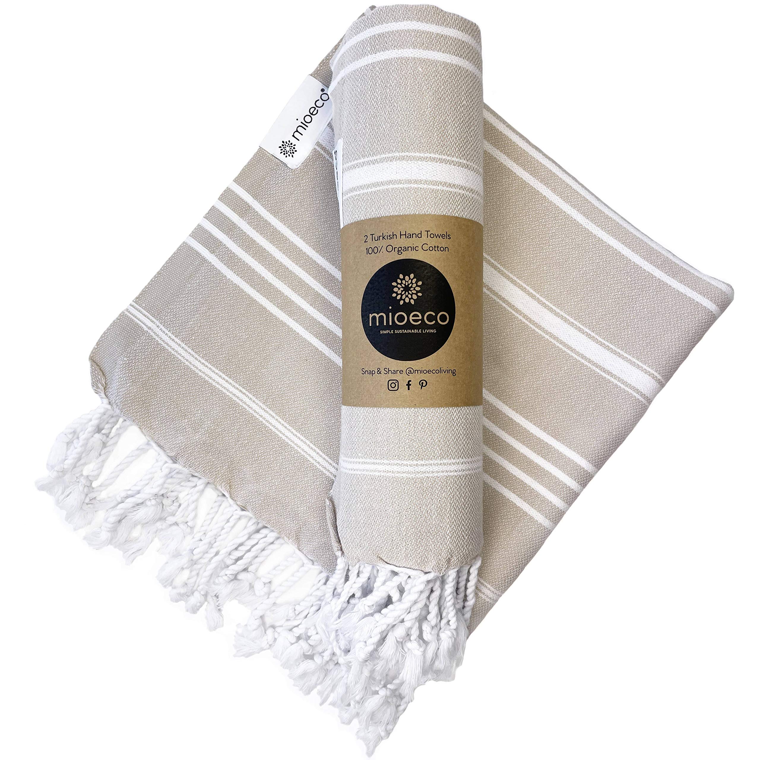 MioEco Desert Sand Cotton Turkish Hand Towel, Dish Towel & Kitchen Towel