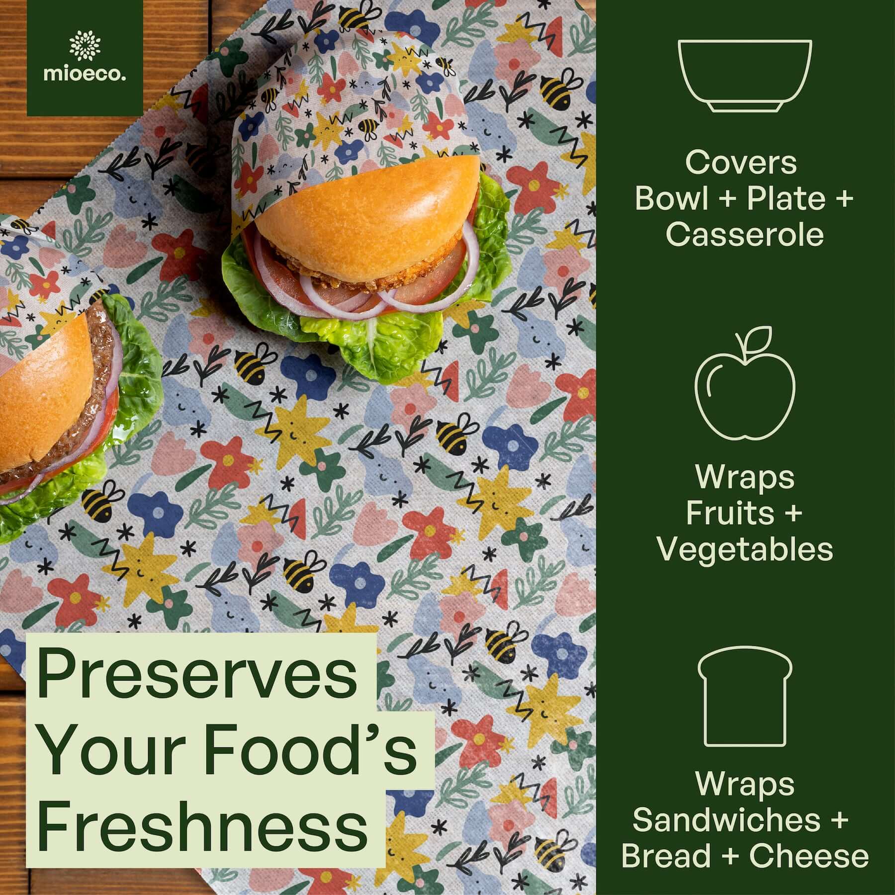 MioEco Beeswax Food Wraps – Organic, Reusable & Sustainable