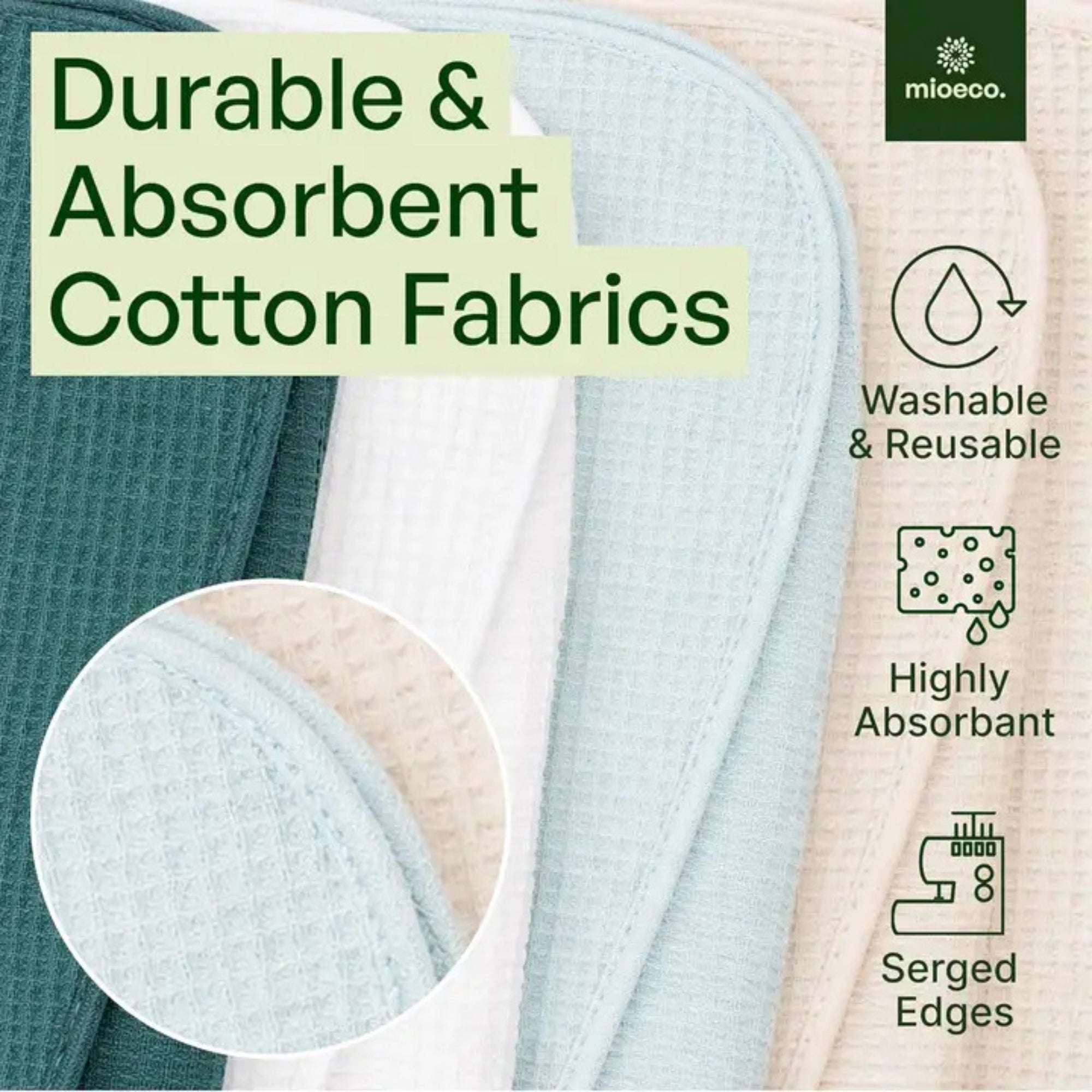 MioEco Unpaper Towel Set – 24 pcs – Warm Earth Reusable Towels