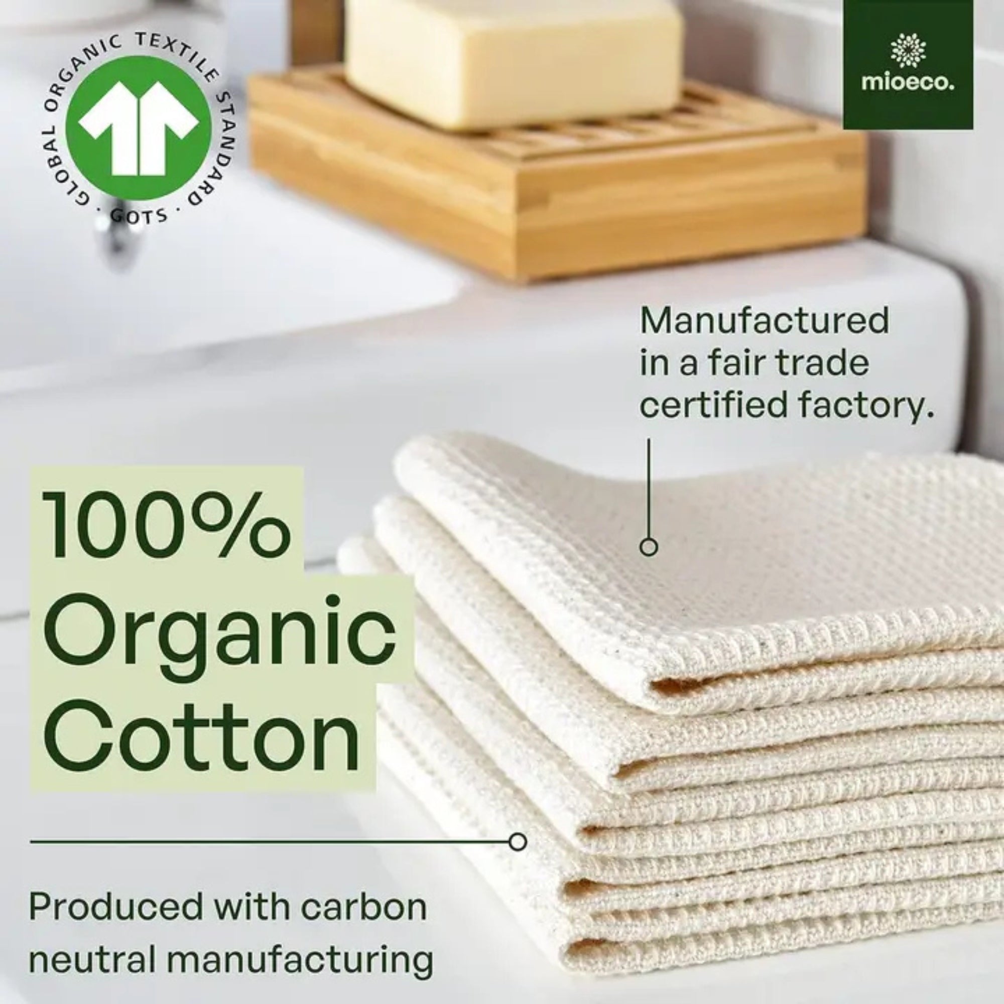 MioEco Reusable Paper Towels – 5 pcs – Large 18 x 15 Inches