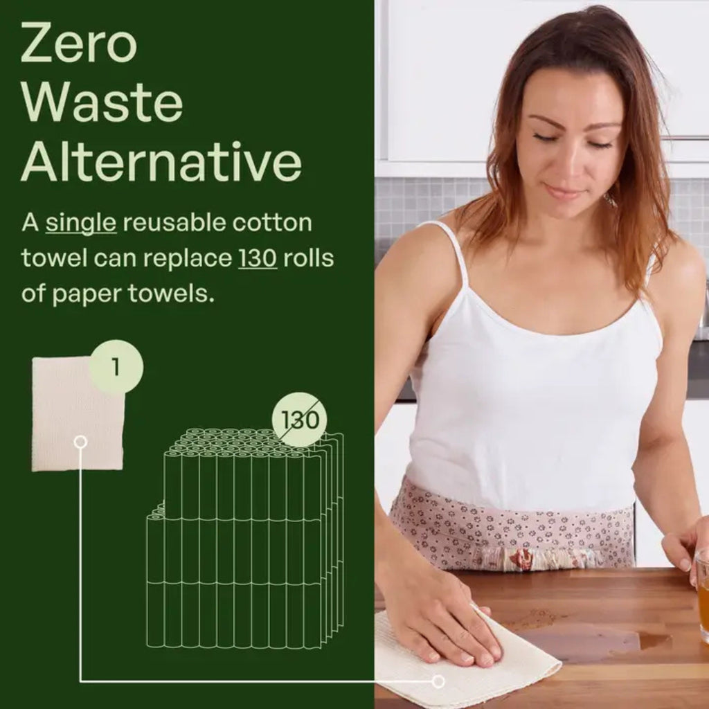 MioEco 20 Pack Reusable Paper Towels – Organic Cotton, Washable & Sustainable