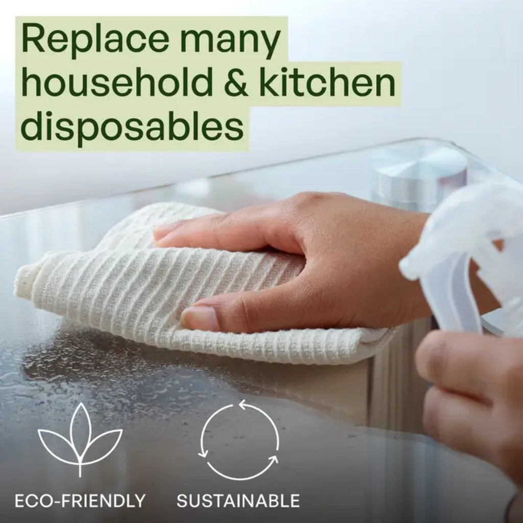 MioEco 20 Pack Reusable Paper Towels – Organic Cotton, Washable & Sustainable