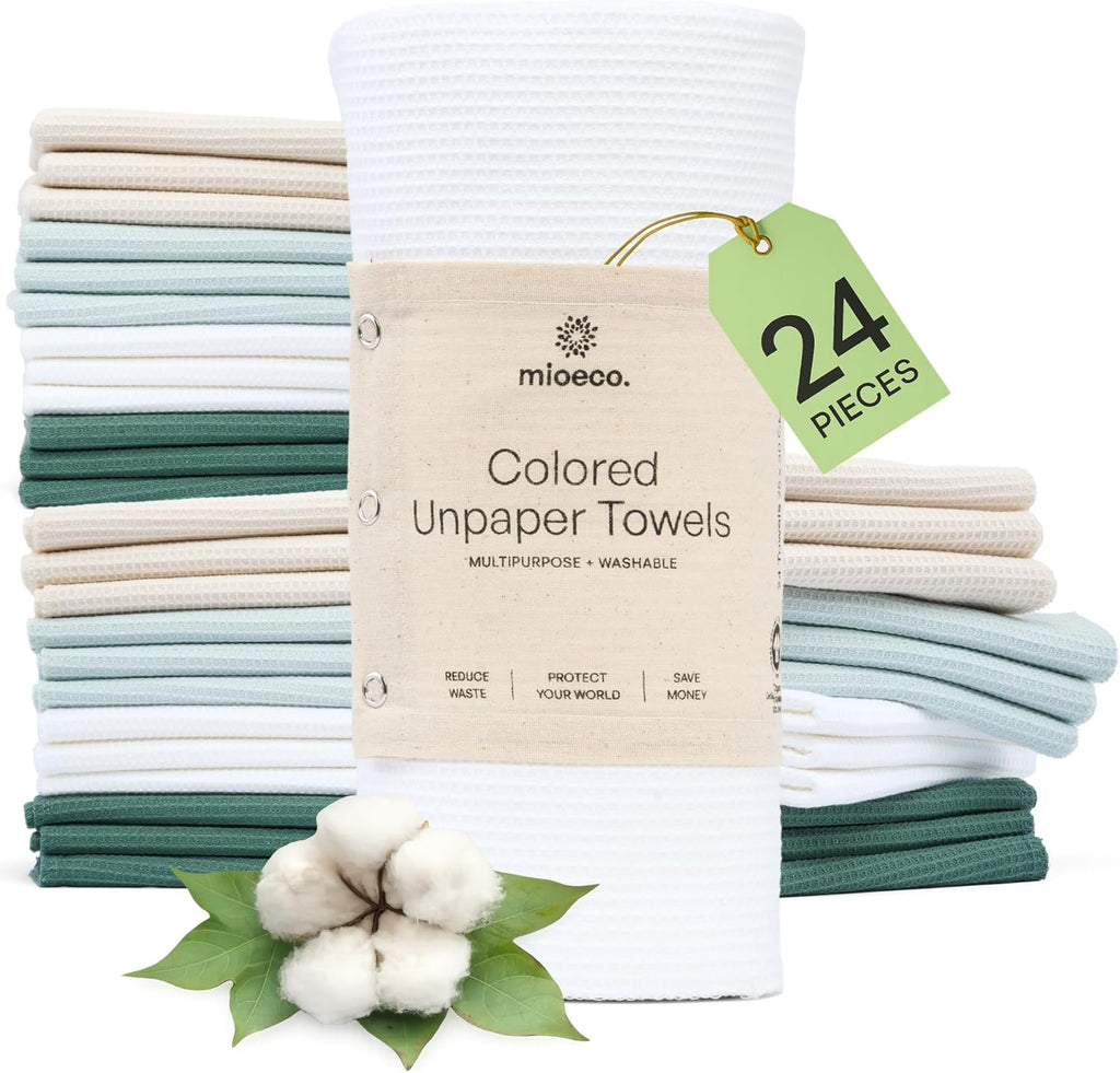 mioEco Unpaper Towel Set - 24 pcs - Natural Calm