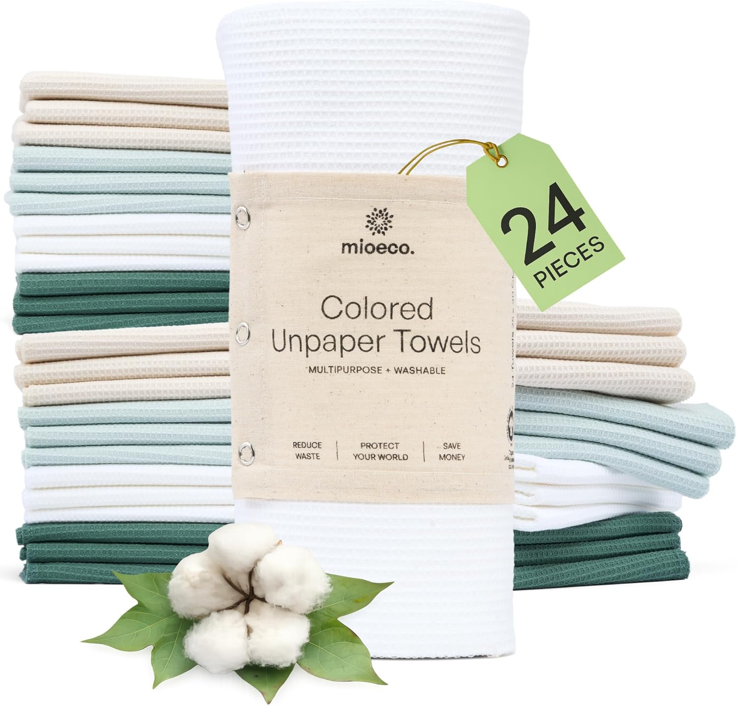 mioEco Unpaper Towel Set - 24 pcs - Coastal Breeze