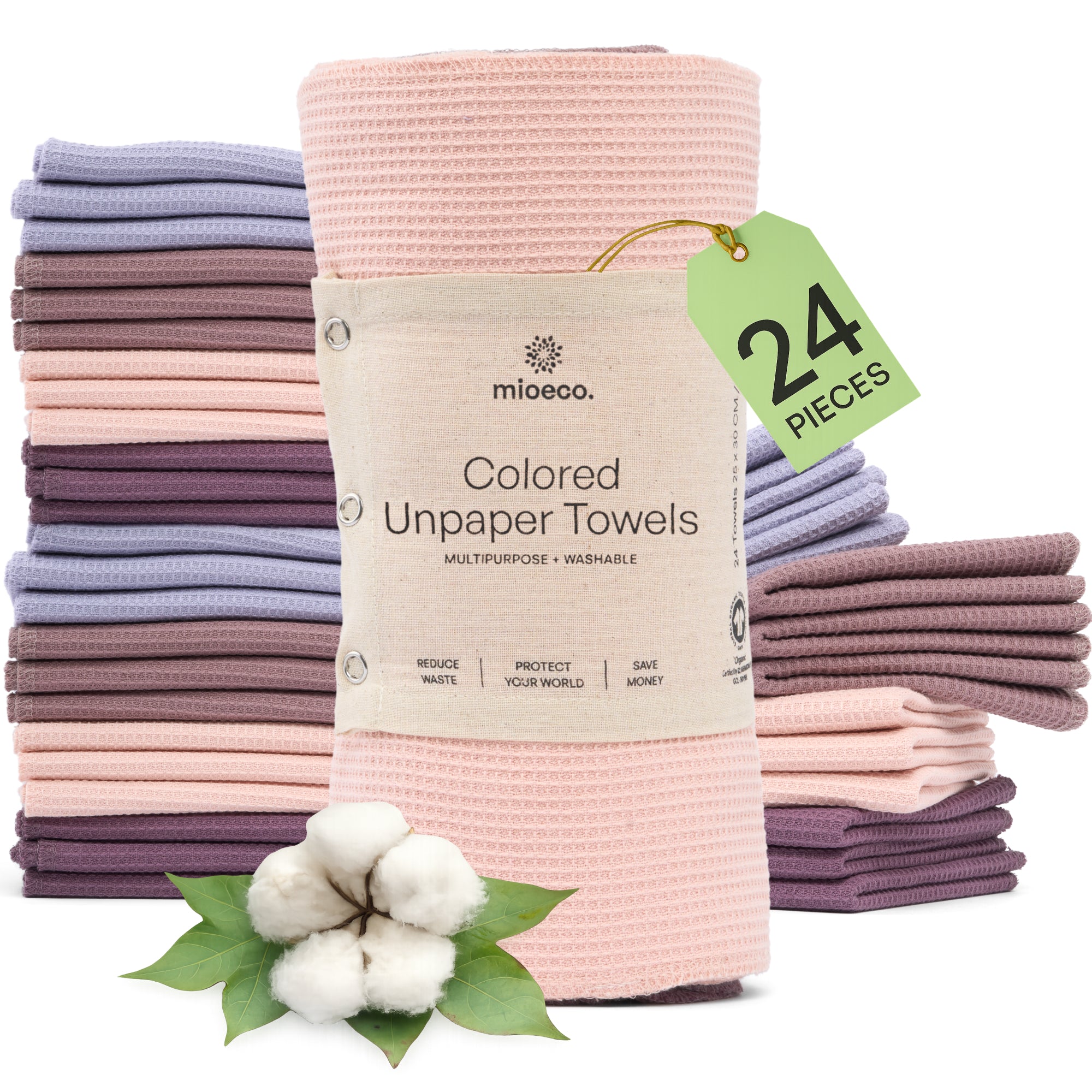 mioEco Unpaper Towel Set - 24 pcs - Blush Harmony