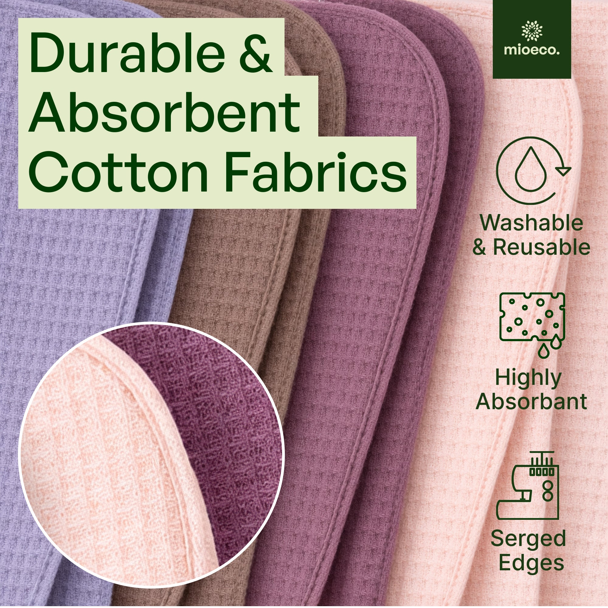 mioEco Unpaper Towel Set - 24 pcs - Blush Harmony