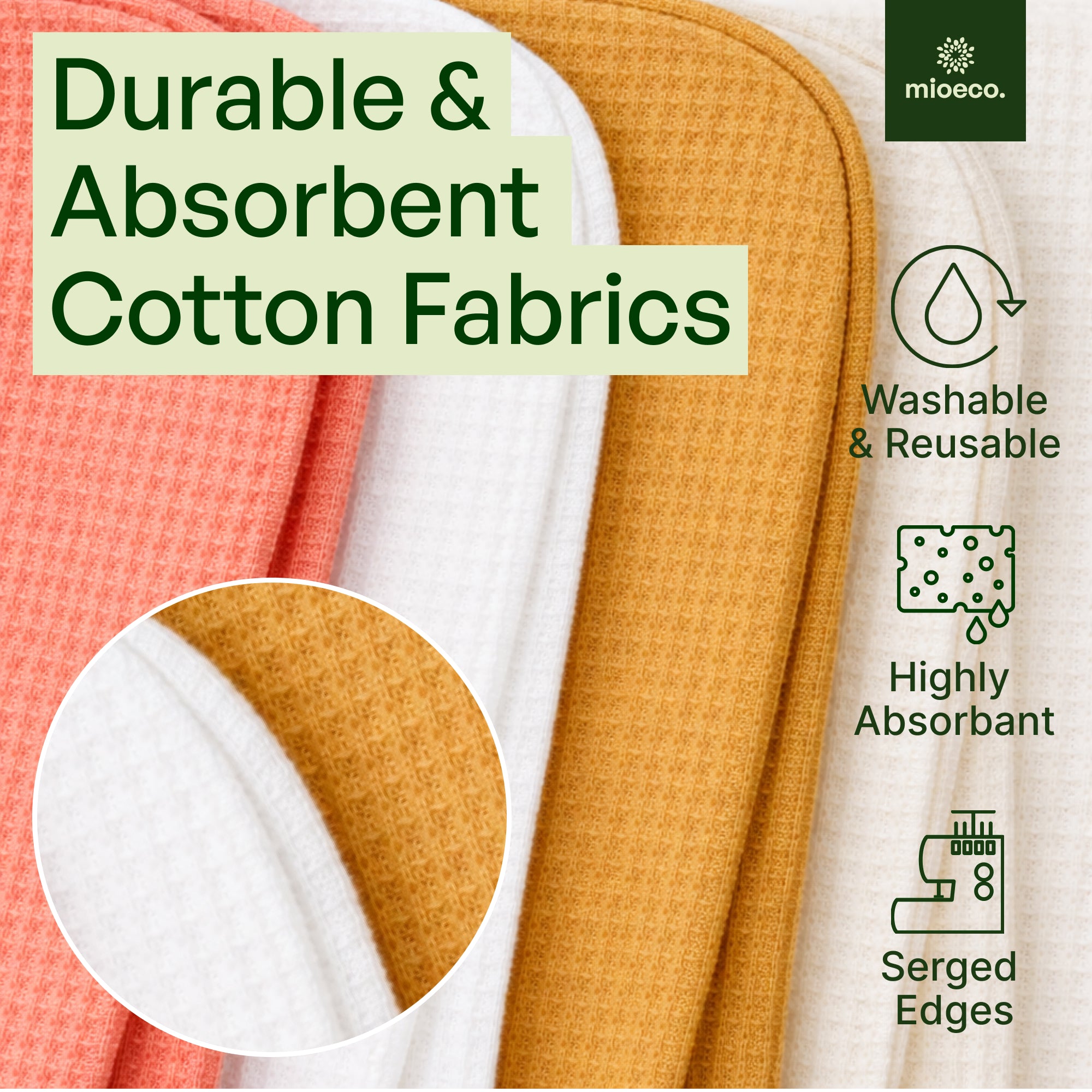 mioEco Unpaper Towel Set - 24 pcs - Warm Earth