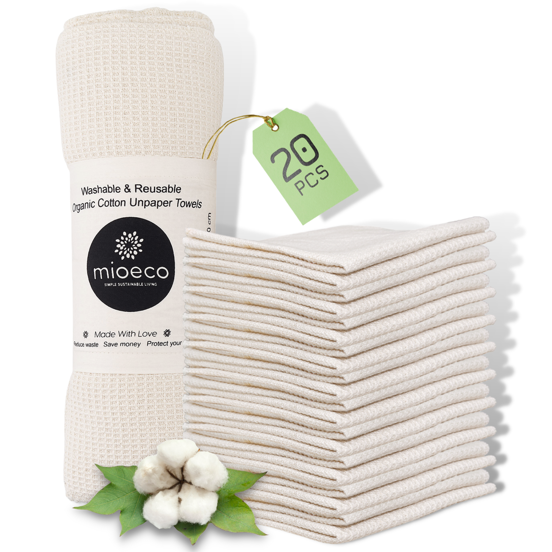 Mioeco Reusable paper towel pack of 20