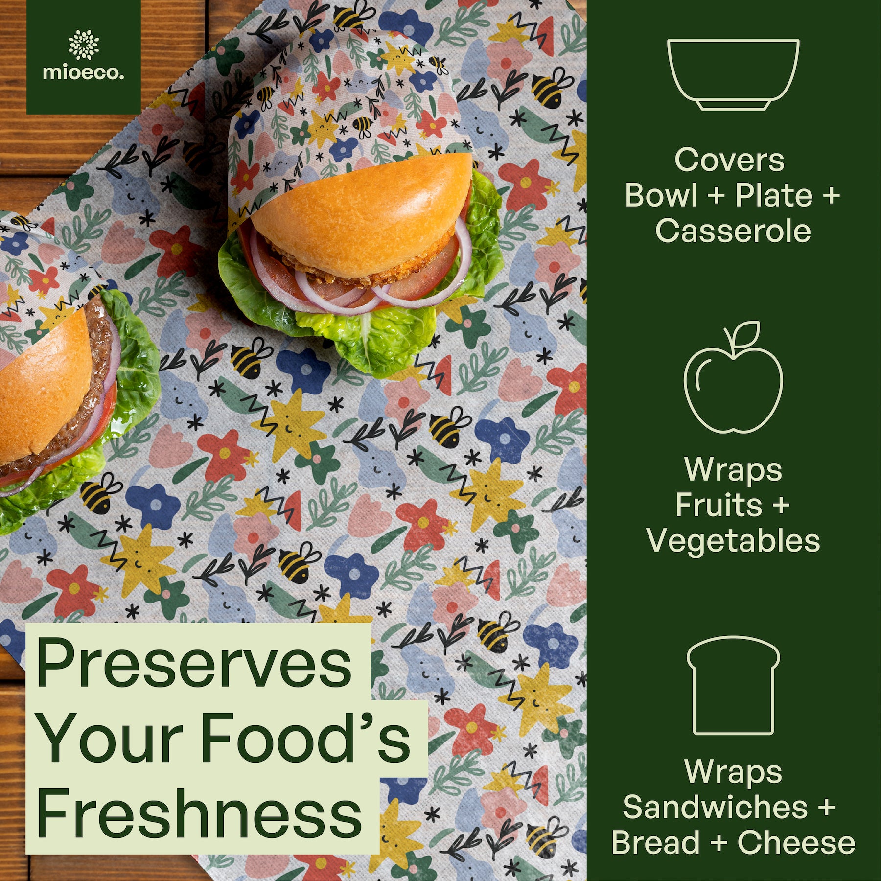 MioEco Beeswax Food Wraps – Organic, Reusable & Sustainable