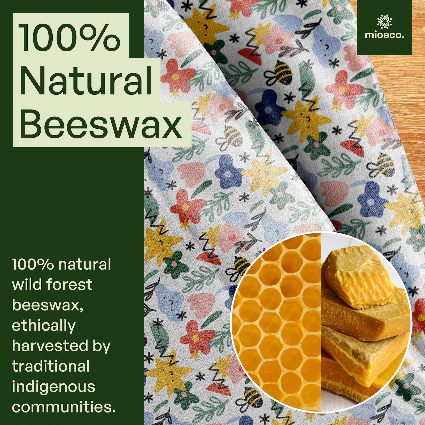 Mioeco Bienenwachs-Lebensmittelverpackungen 