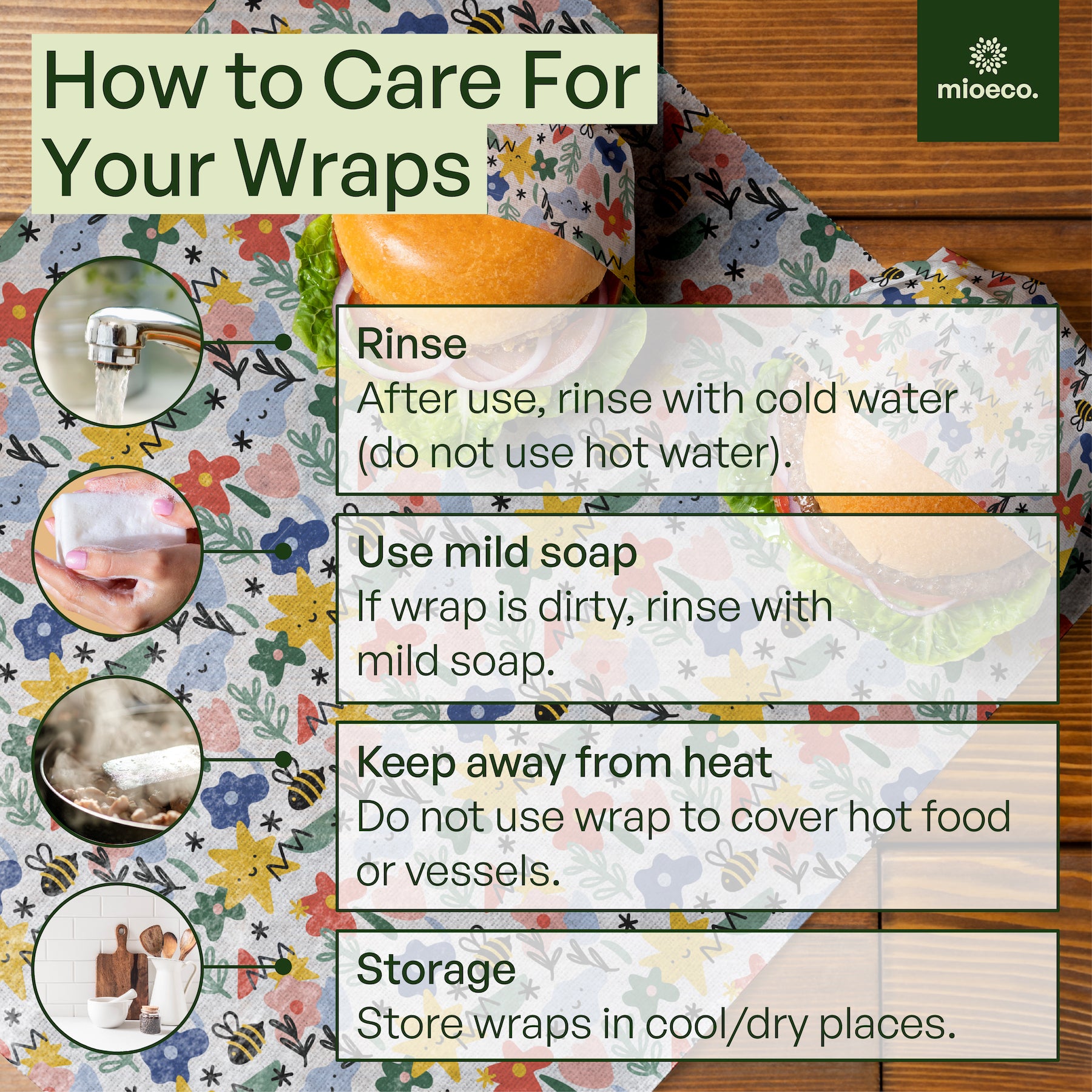 MioEco Beeswax Food Wraps – Organic, Reusable & Sustainable